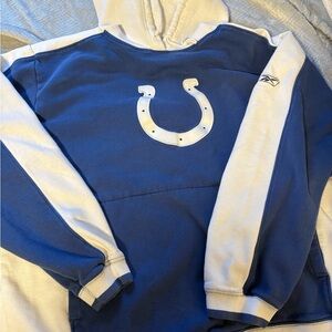 Reebok Blue and White NFL Hoodie Colts Vintage